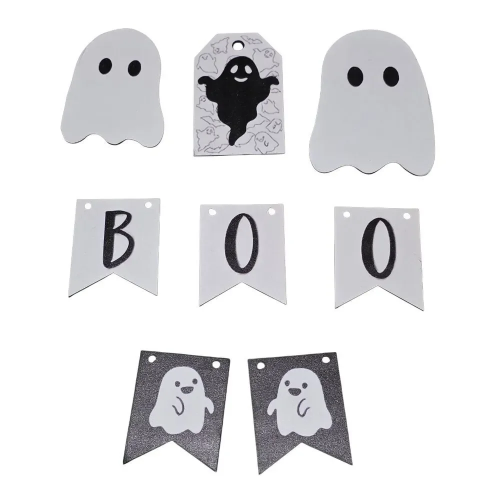 Halloween Ghost and Haunted House Tiered Tray Set